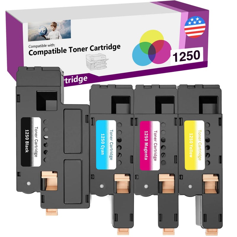Limeink Compatible Toner Cartridge Replacement for Dell C1760nw Toner Cartridges 1250 for Dell Printer Cartridges C1765nfw C1765nf 1355cnw c1760nw 4 Pack - Image 1